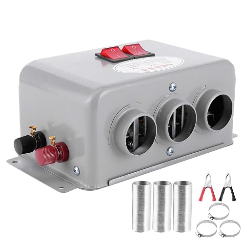 EVGATSAUTO Car Heater, 12V 400W to 600W 3 Air Outlet Dual Gear Switch Compact Car Heater Winter Fast Heating Warmer Frost Removing Low Noise Car Interior Accessories