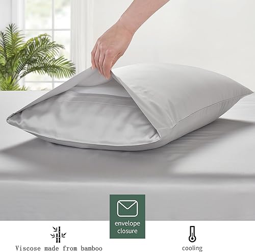 Miniatura 6 de ENDLESS WARMTH Juego de 2 fundas de almohada, paquete de 2 fundas de almohada refrescantes con cierre de sobre, fundas de almohada frescas y