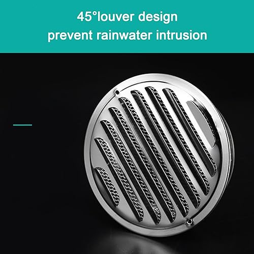 Miniatura 2 de Cubiertas de ventilación redondas de acero inoxidable para secadora de exteriores, rejilla de ventilación, campana extractora, tapa de lluvia de