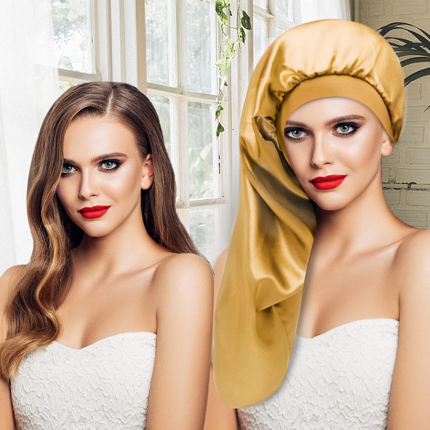 CACASO Long Satin Bonnet Sleep Cap - Image 5