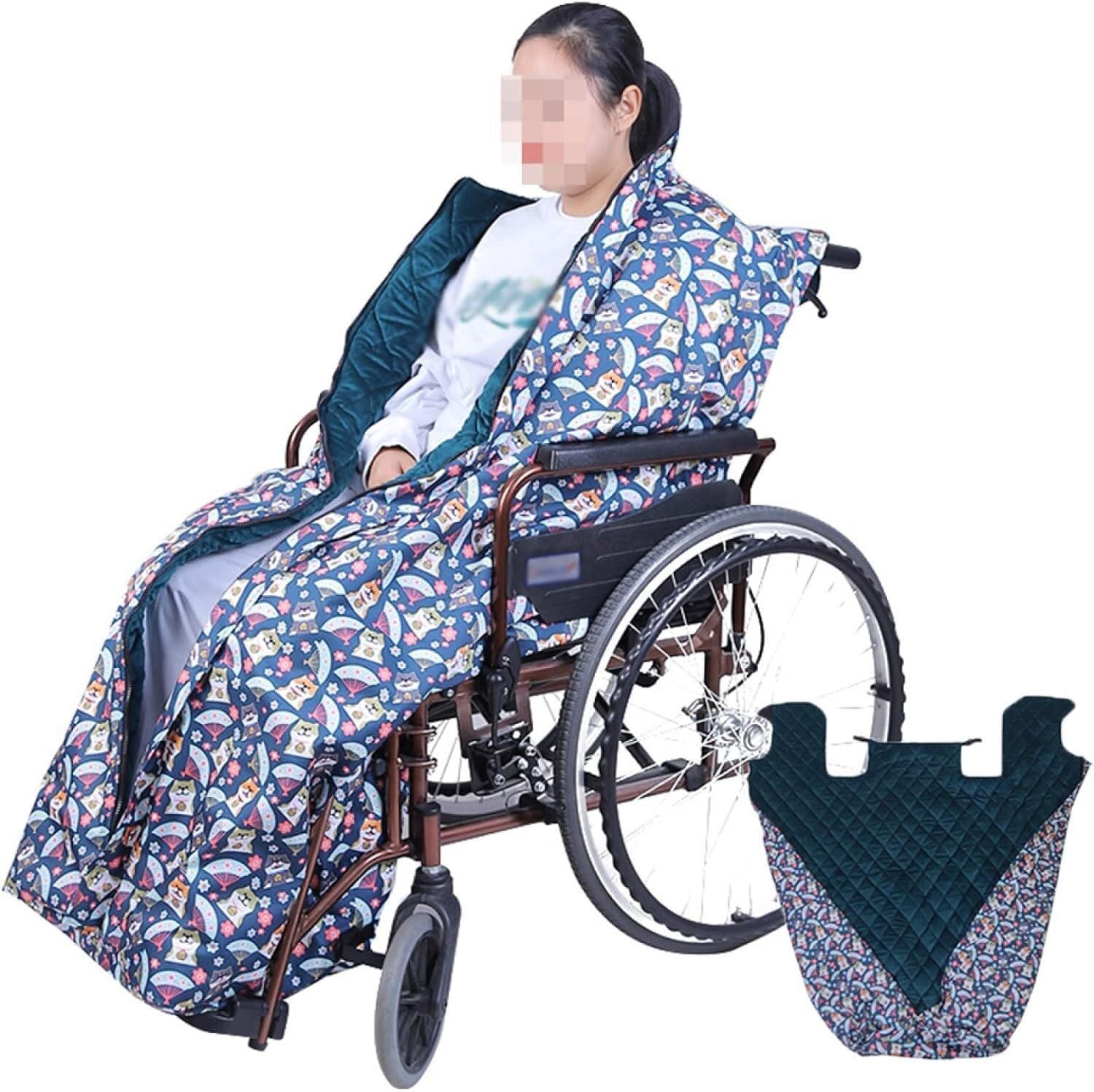 JCAKES Manta para Silla de Ruedas Manta for Silla de Ruedas, Impermeable, cálida y cómoda, Manta for Silla de Ruedas, Manta Forrada de Tela Polar con Broche Cálido