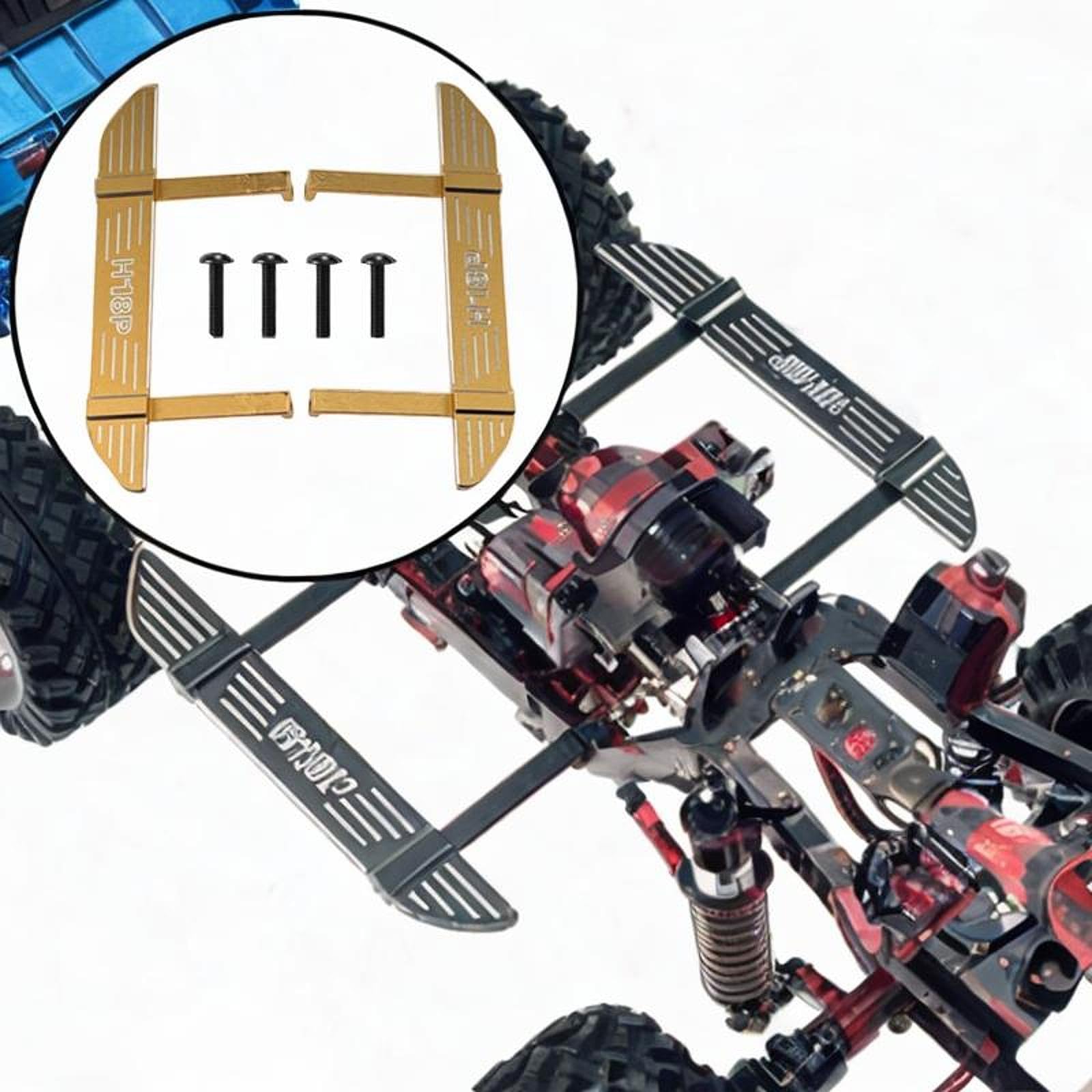 Colcolo Pedali Laterali per Auto RC, Piastra di Supporto in Metallo per Accessori RC in 1:18 H18P, Modello Crawler, Oro dello Champagne