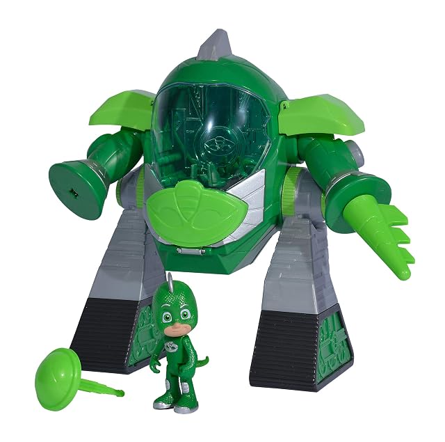 Foto 2 de 8 de Simba 109402464 PJ Masks Turbo Robot Gecko, con luz, con cañón, 23 cm