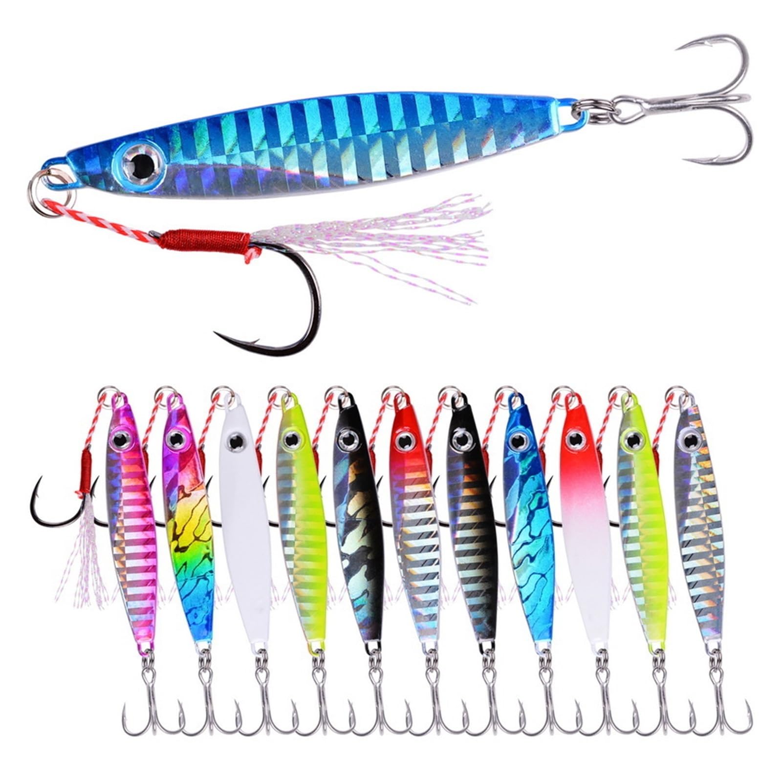 INEOUT 12 Pcs/lot Métal Jig Leurre De Pêche 7g-40g Coulée Manivelle Jigging Cuillères Wobbler Appât Carpe Pêche en Mer Appâts Artificiels Matériel