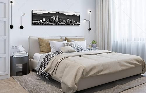 Miniatura 3 de JiazuGo - Paisaje urbano en lienzo impreso en blanco y negro, obras de arte moderno para pared con vistas panorámicas de ciudades, cuadros de 14 x