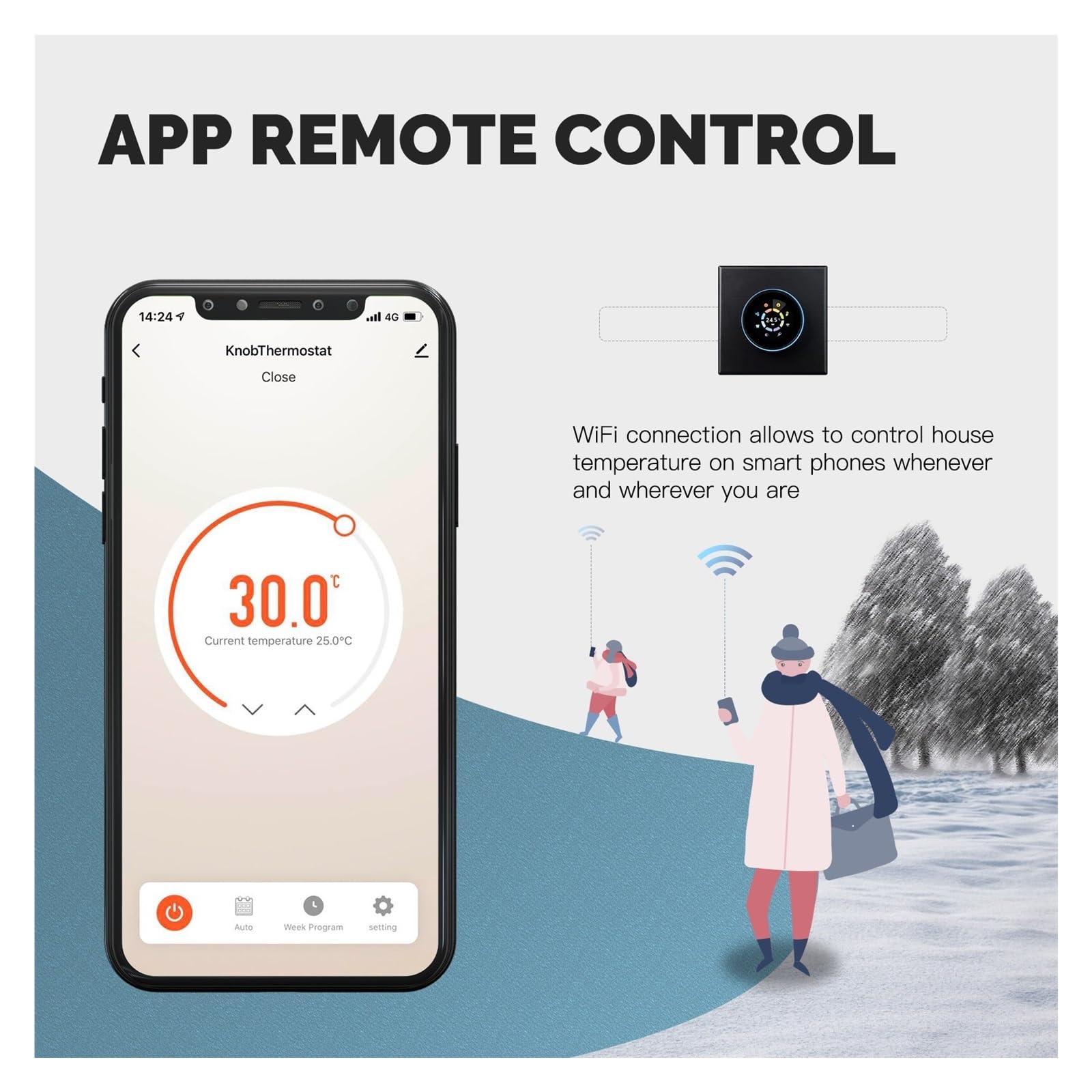 Termostato Digital, Controlador de Temperatura del termostato la Perilla calefacción hogar intelinte for Trabajos eléctrica Caldera Gas y Agua(Electric Heat)