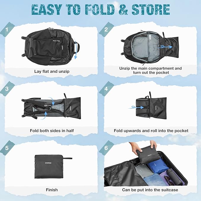 Mochila Senderismo 18L Plegable Ligera G4Free Negra miniatura 7