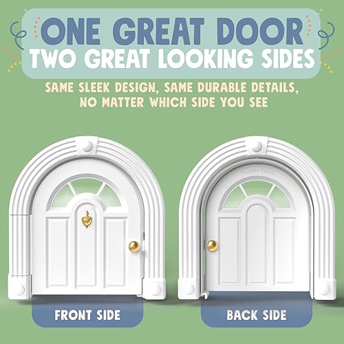 Miniatura 5 de Puerta interior para gatos Meow Manor, sin solapa, puerta interior para gatos de hasta 20 libras, fácil instalación de bricolaje, instalación segura