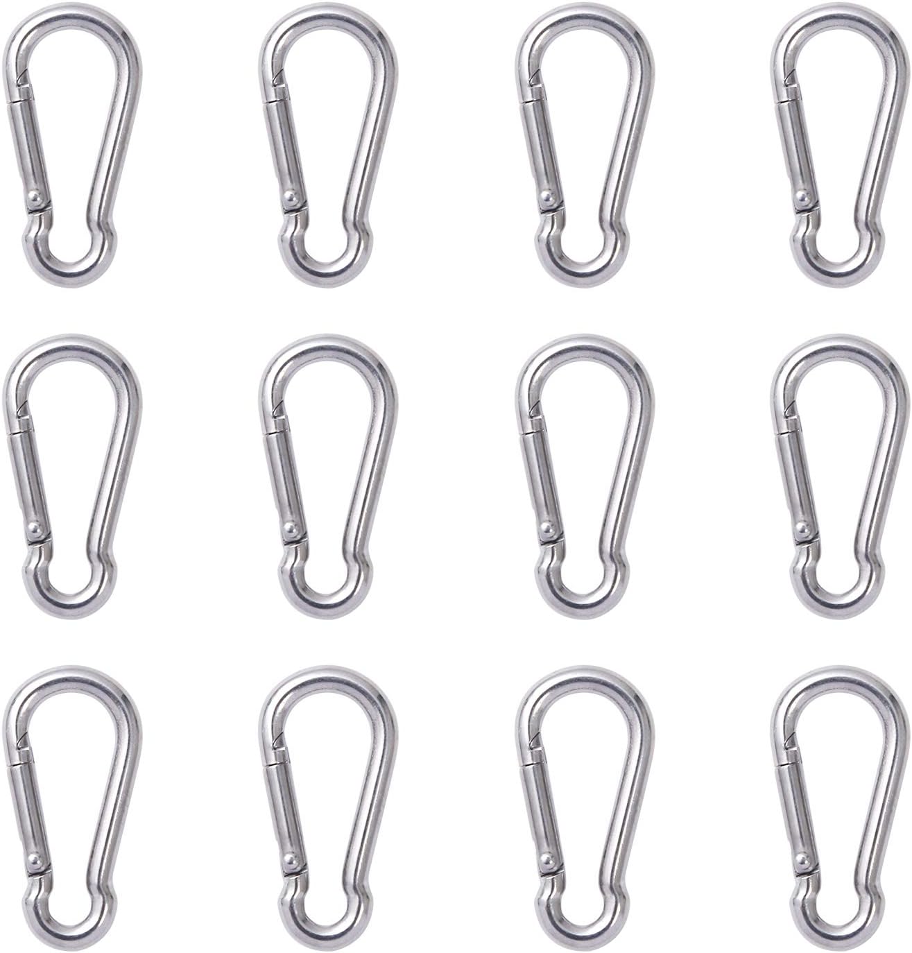 Acrux7 20 Pcs Small Carabiner Clip 1.57 Inch Stainless
