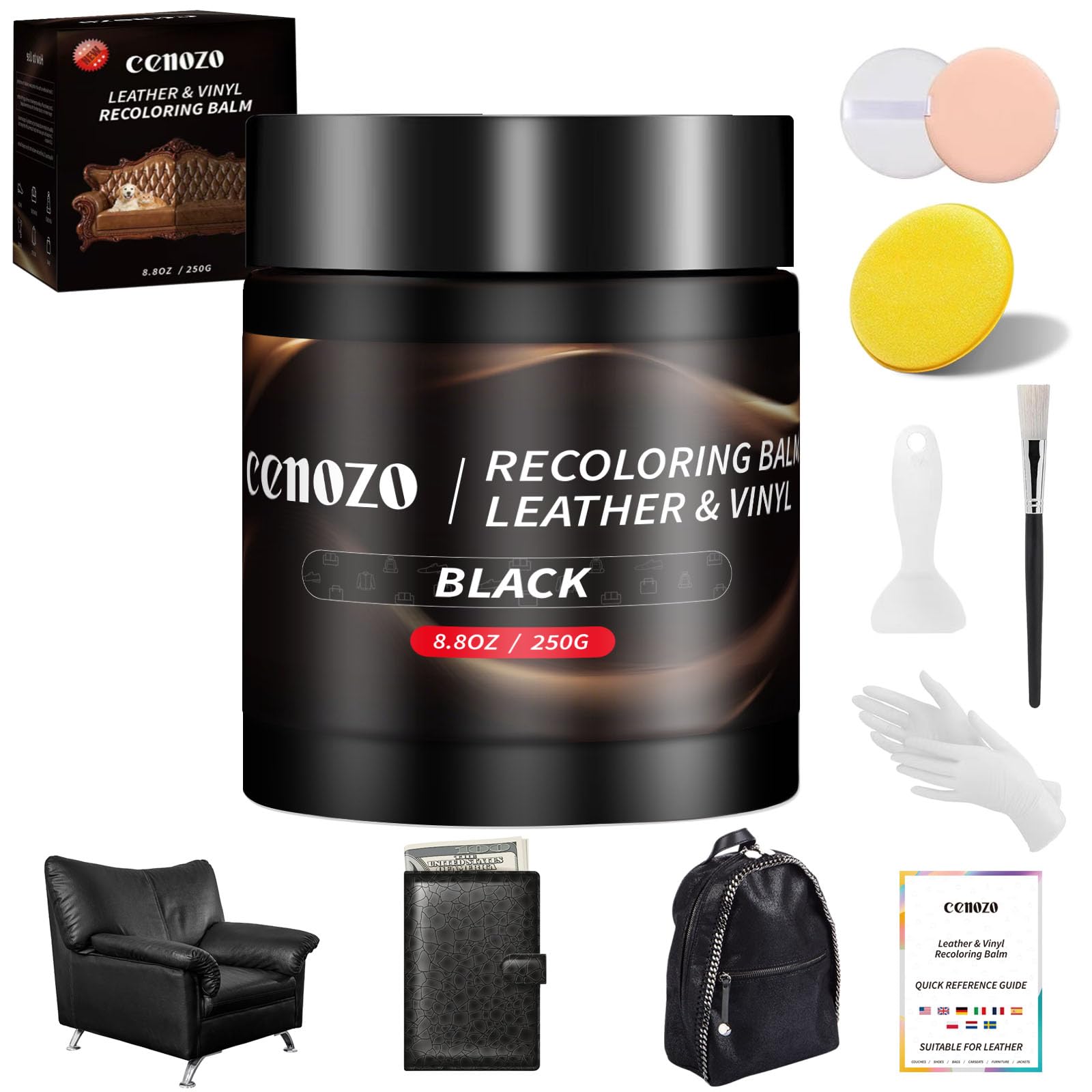 Kit Pasta Riparazione Pelle Avanzato 60ml - Riempitivo Per Seggiolini Auto E Divani, Graffi