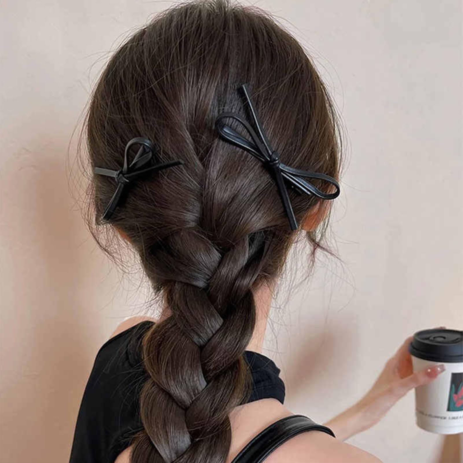 Amazon.co.jp: Natunofu ヘアクリップ PUレザー リボン ヘアピン