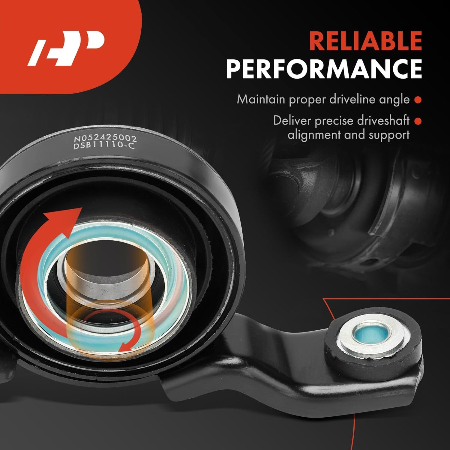 A-Premium Rear Drive Shaft Center Support Bearing Compatible with Subaru Legacy 1995-1999 2.2L, Legacy 2003-2004 2.5L, AWD, Automatic Transmission, Replace# 27111AE10A, 27111AE10B, Carrier Bearing