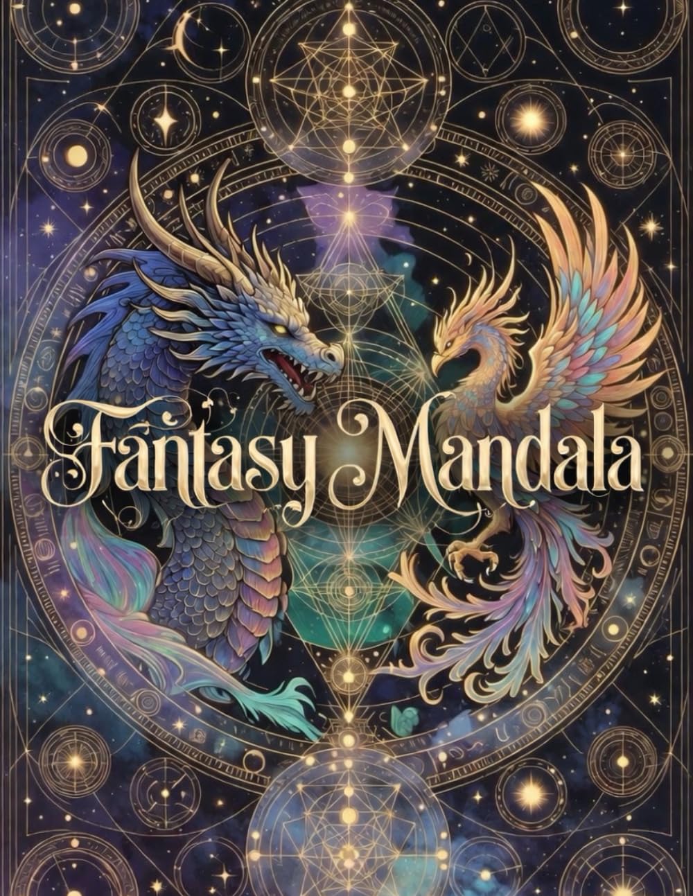 Sacred Fantasy Mandalas Coloring Book: Dragons, Phoenix Birds and Sacred Geometry Mandalas for Relaxation and Stress Relief | Intricate Fantasy ... for Adults (Mindful Art Therapy Collection)