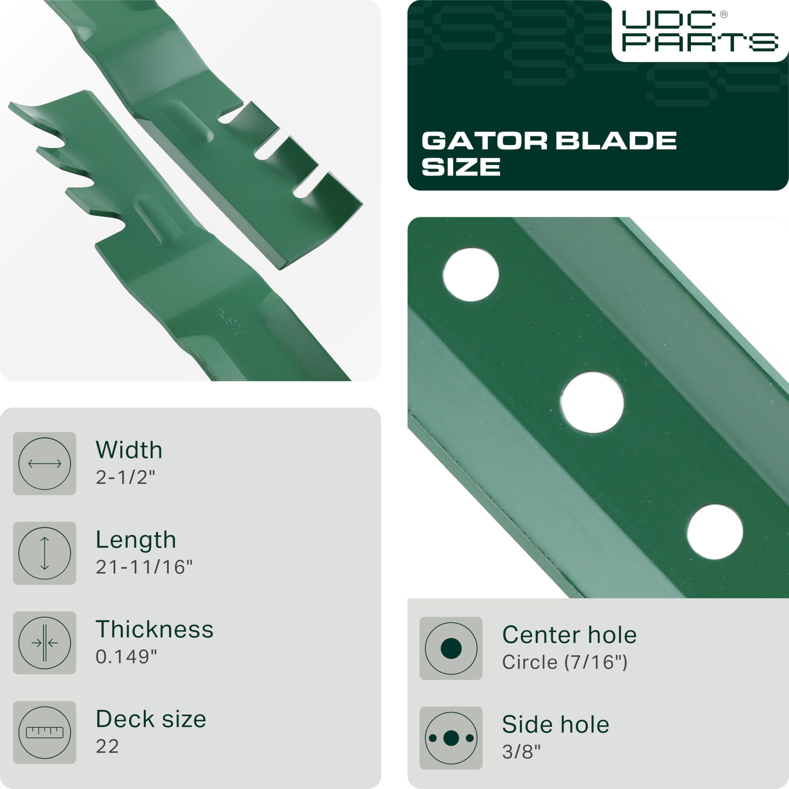 dora/B22-2/ Amazon.com : UDC Parts 22 Inch Recycler Lawn Mower Blades