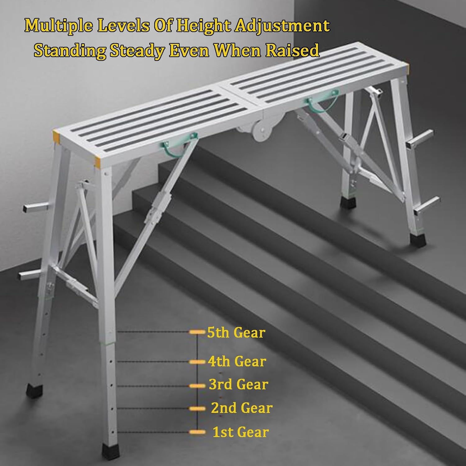 Work Platform,Folding Horse Stool,Iron Lifting Scaffolding,for Home Decoration,Lifting Items,Wall Painting,Engineering(160x40cm)