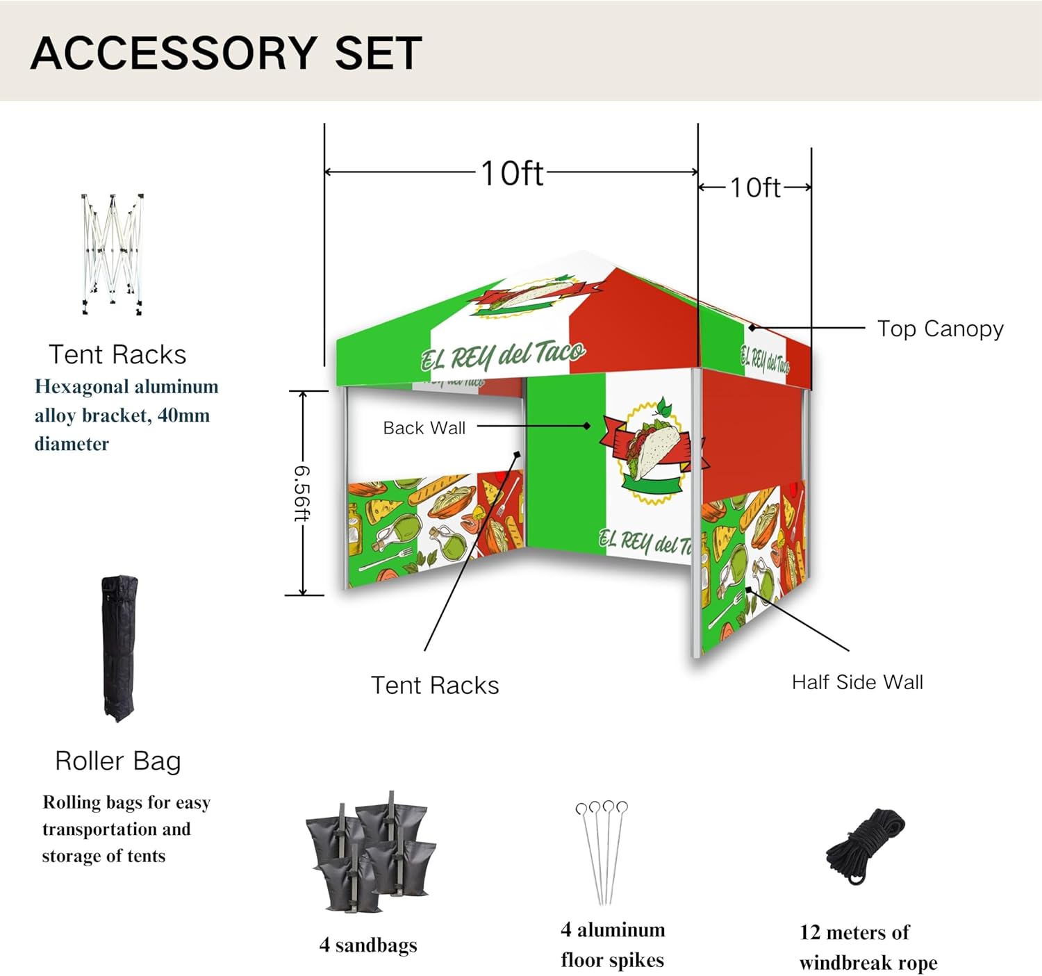 Custom Canopy Tent 10x10 with Logo, Personalized Custom Pop Up Tent for Commercial Events Business Advertising Outdoor Events (Canopy 10 * 10 ft)