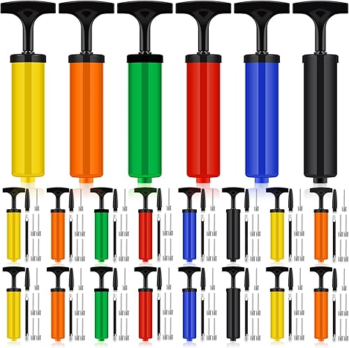 Fumete 100 juegos de bomba de bola a granel bomba de aire para pelotas deportivas, incluye boquilla de aguja, manguera de extensión de bomba de mano