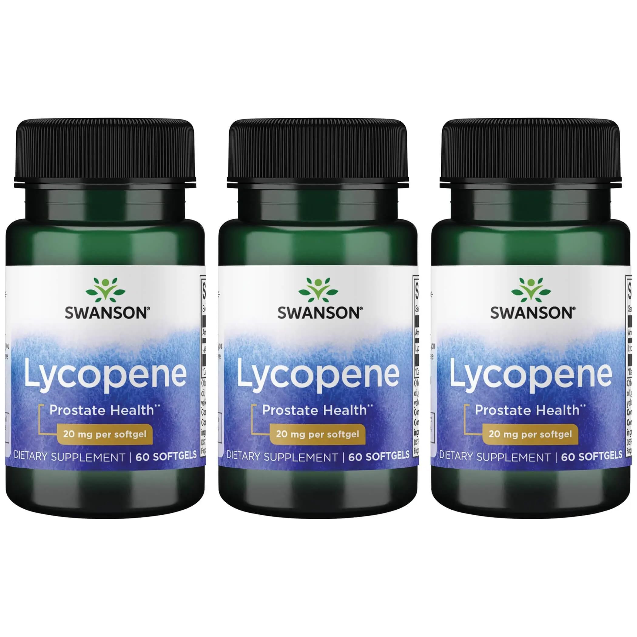 Swanson Lycopene Prostate and Heart Health Supplement, 60 Softgels, 3 Pack 60 Count (Pack of 3)