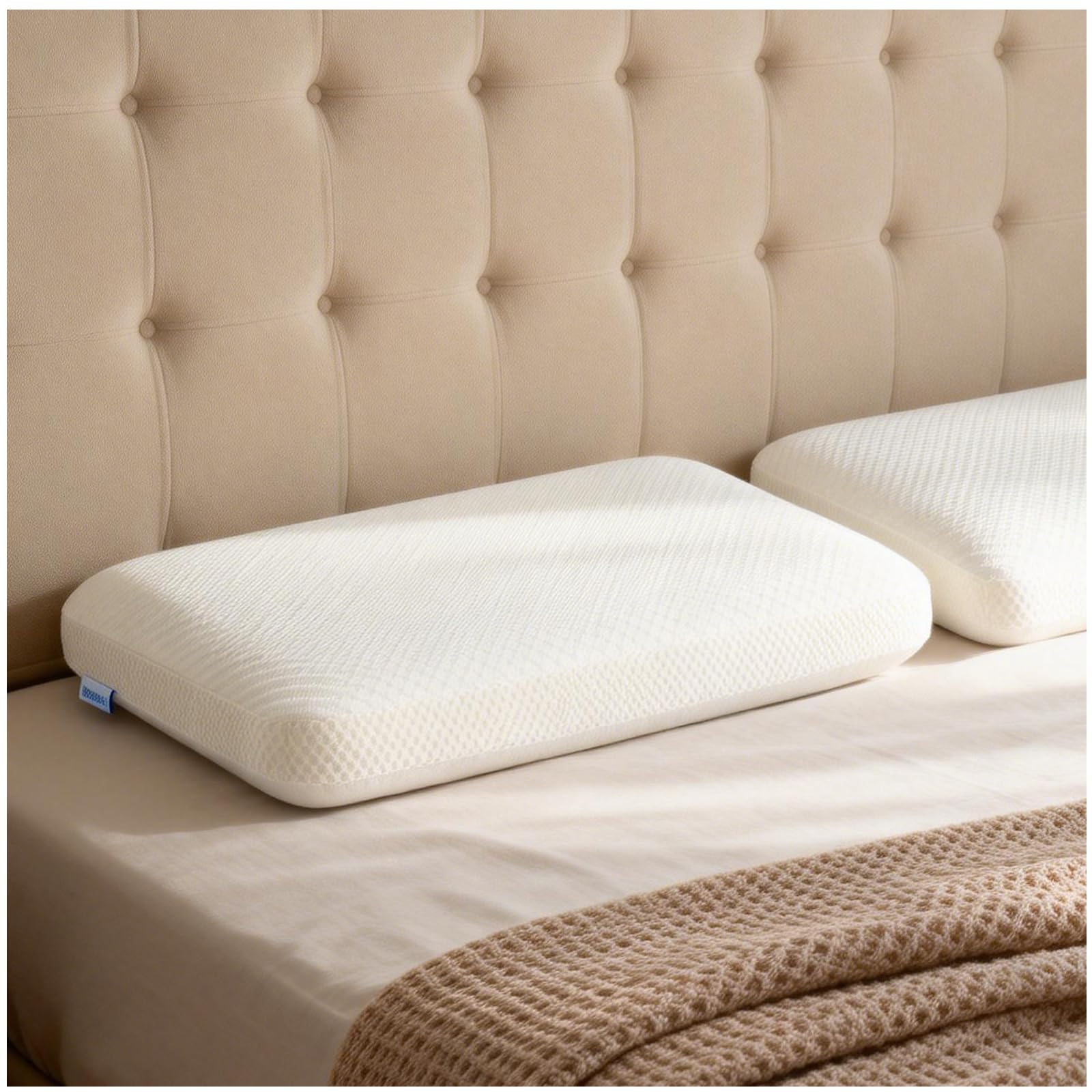 Double-Side Memory Foam Pillow 4 Cervical Neck Pillow for Side Sleeper Medium Firm Soft Two-Sided Ergonomic Pillow for