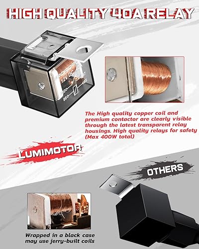 Miniatura 4 de Arnés de cableado de 2 conductores, kit de arnés de cableado con interruptor de roca para barra de luz LED, luces antiniebla LED, vainas LED, luces