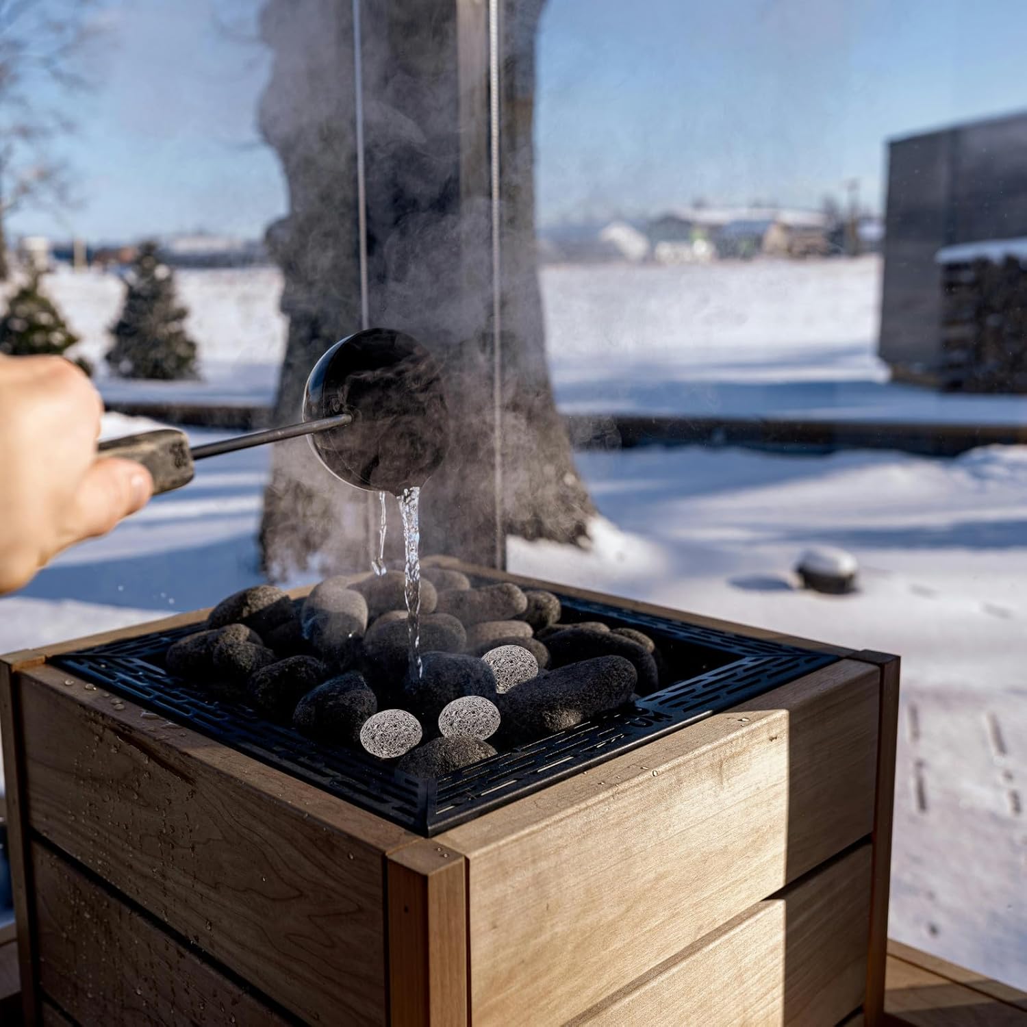 Natural Sauna Rocks 1kg Bag – Small 2-3cm Basalt Volcanic Stones for Steam Room Heater, Home Spa Sauna Replacement Pack, Fire Pit Heat Retention Accessories