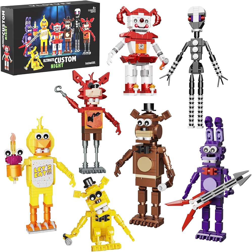 VLOTVFP Five Nights Security Breach Building Block Toys 7 in 1