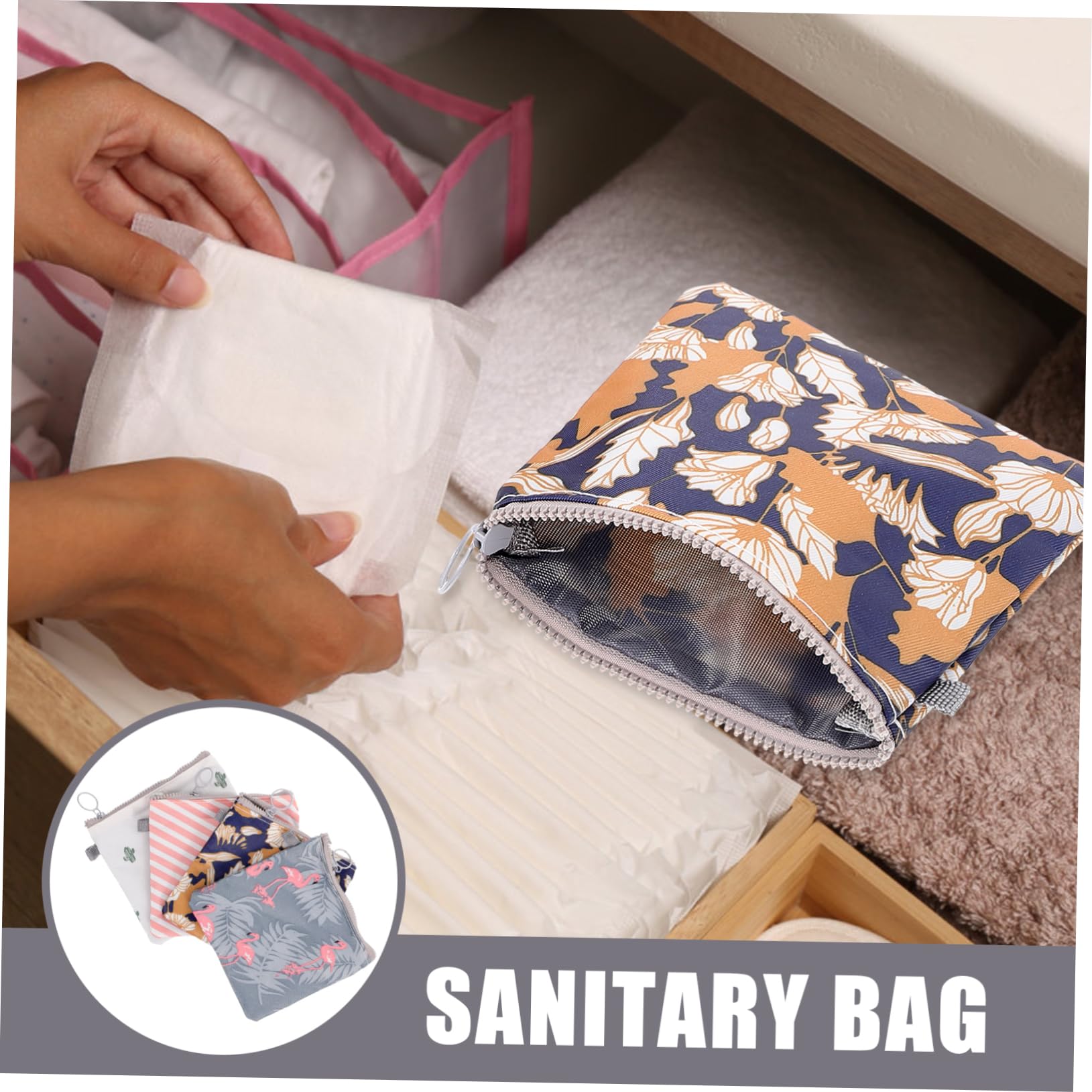 Didiseaon Neceser Compresas y Tampones 40 Uds Bolsa Sanitaria Rosa Bolsas De Bolsa Sanitaria Para Exteriores Bolsa Para Toallas Sanitarias Bolsa De Almacenamiento Para Almohadillas Bolsa Para Toallas