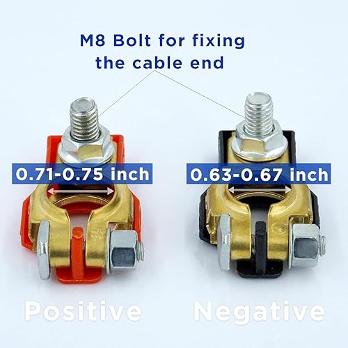 Miniatura 3 de Terminales de batería de latón para Nissan - Compatibles para Nissan, Maxima, Rouge, Sentra, Murano, 243407F000, 24340-7F000, 243407F001, positivo y