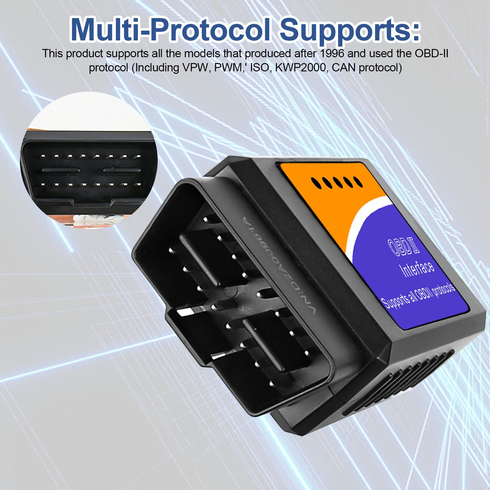 Urządzenie diagnostyczne OBD 2, adapter samochodowy, WiFi, urządzenie diagnostyczne OBD, kompatybilne z iOS, iPhone, iPad i Android, adapter Bluetooth OBD 2, OBD 2, urządzenie diagnostyczne do