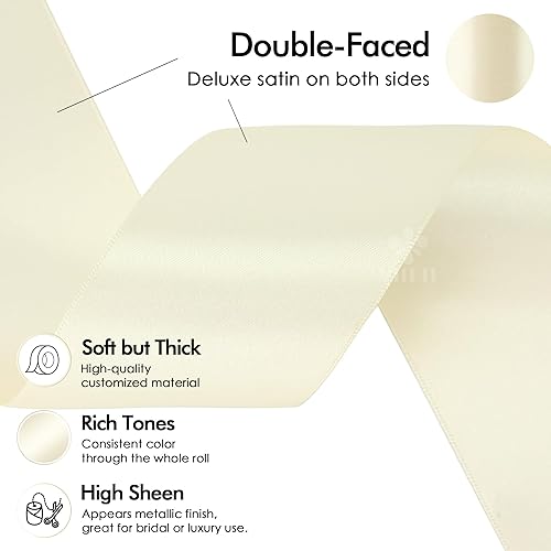 Vista 94 de MEEDEE Orange Satin Ribbon - 1.5 inch Double Faced Satin Ribbon, 50 Yards - Neon Tangerine - For Christmas, Thanksgiving, Halloween, Weddings