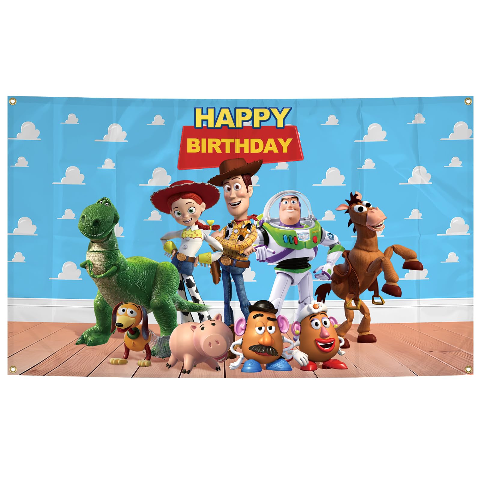 Popular Cartoon Anime Bath Fun Blue Sky White Cloud Background 3x5FT Decorations for Children Birthday Parties Bedroom Living Room