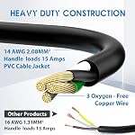 KASONIC 1.5 FT 3 Prong Outdoor Extension Cord with Waterproof Switch, 1875W 15A 125V Grounded Outlets Plugs with Safety Cover, Heavy Duty Extension Cable Inline On/Off Switch, ETL Listed