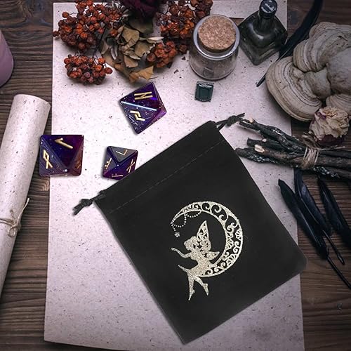 Miniatura 9 de pologmase Bolsa de almacenamiento para tarjetas de tarot misteriosa bolsa de tarot de adivinación mágica negra bolsas de terciopelo para joyas bolsa
