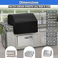 Vista 7 de Covers & All Built-in Grill Cover for Outdoor Grill – Heavy Duty 12 oz Waterproof Built-in BBQ Grill Cover, PVC-Coated Polyester with Elastic Hem