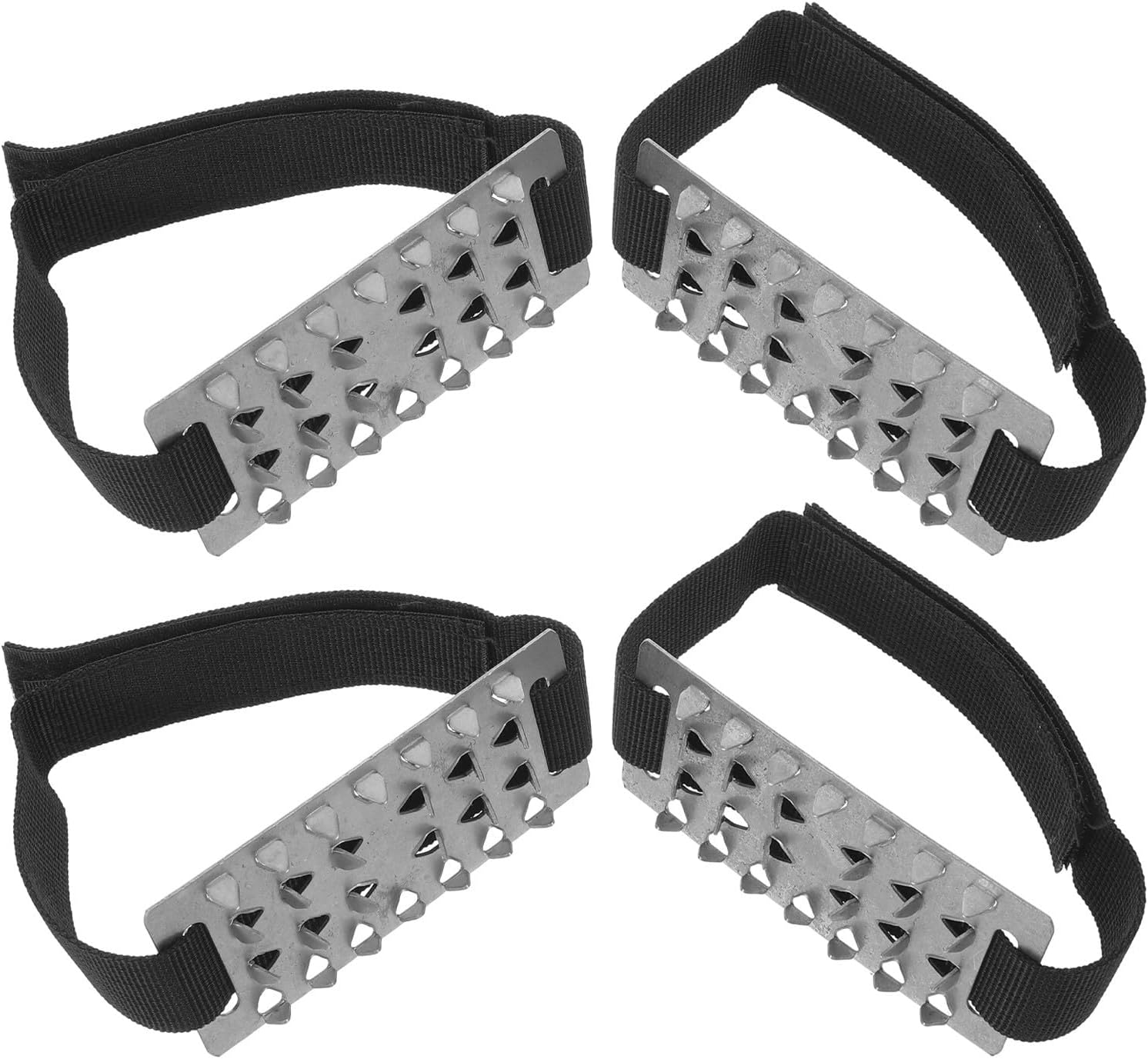 Ice Shoe Grippers Crampons 2 Pairs 26 Claws Stainless Steel | Adjustable Fit, Universal Shoe Compatibility, Snow Sports and Climbing