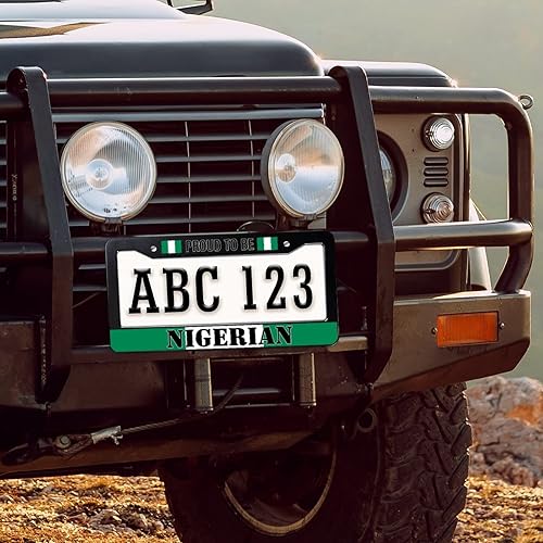 Miniatura 5 de Proud to Be - Marco de matrícula de Nigeria con bandera nigeriana, regalo de recuerdo de país, marco decorativo para placa de matrícula frontal de