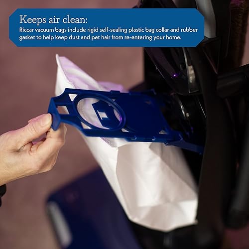 Miniatura 5 de Riccar R30D - Bolsas para aspiradora con filtro HEPA, color azul aire tándem con infusión de carbón, seis bolsas incluidas, RNHC-6