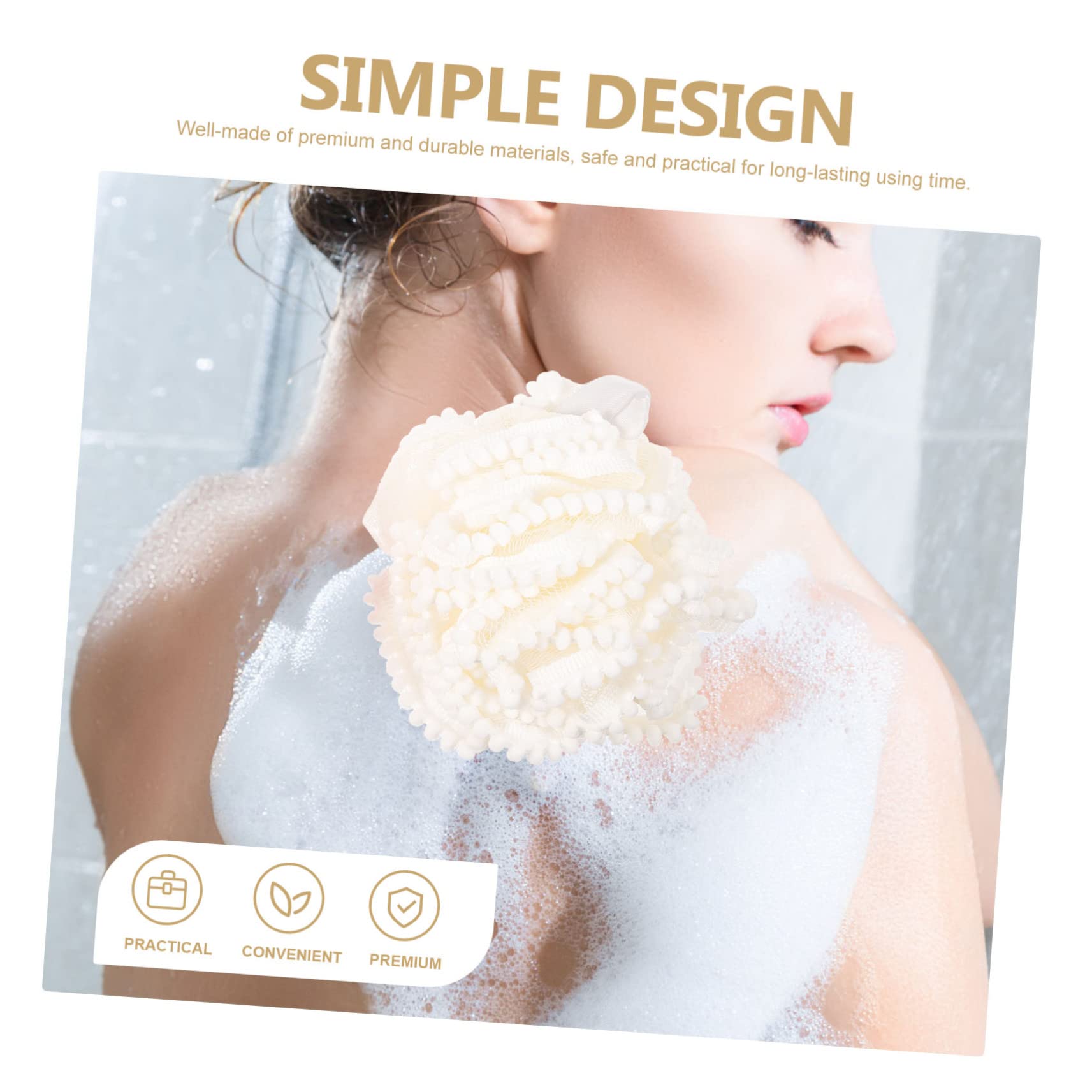 KOCKSHION 2Pcs Exfoliating Bath Ball Soft and Durable Shower Scrubber for Deep Skin Cleaning for Bath Lightweight Fluffy Structure for