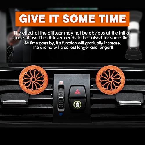 Miniatura 5 de Difusor de coche de aceite esencial, 2 piezas elegantes de aromaterapia para automóvil, difusor de madera con clip de ventilación