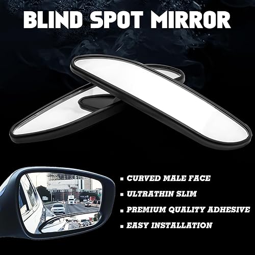 Miniatura 9 de Xotic Tech - Espejo de punto ciego, espejo retrovisor convexo de cristal HD redondo negro de 2 pulgadas, rotación de 360 gran angular, universal