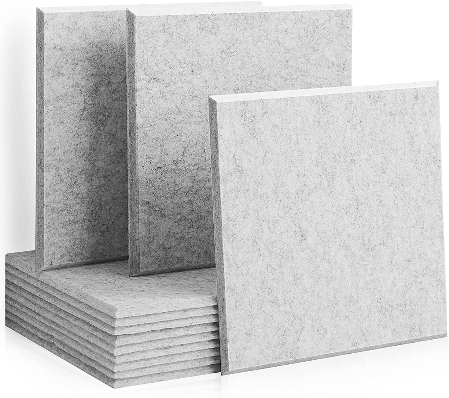 ZEE Sound Proofing Studio Foam Padding High Density Polyester Fiber Acoustic Treatment, 30 * 30 * 1 cm Sound Insulation Panels Beveled Edge Tiles,Studio Home and Office. (Pack 6, Grey)-image-26