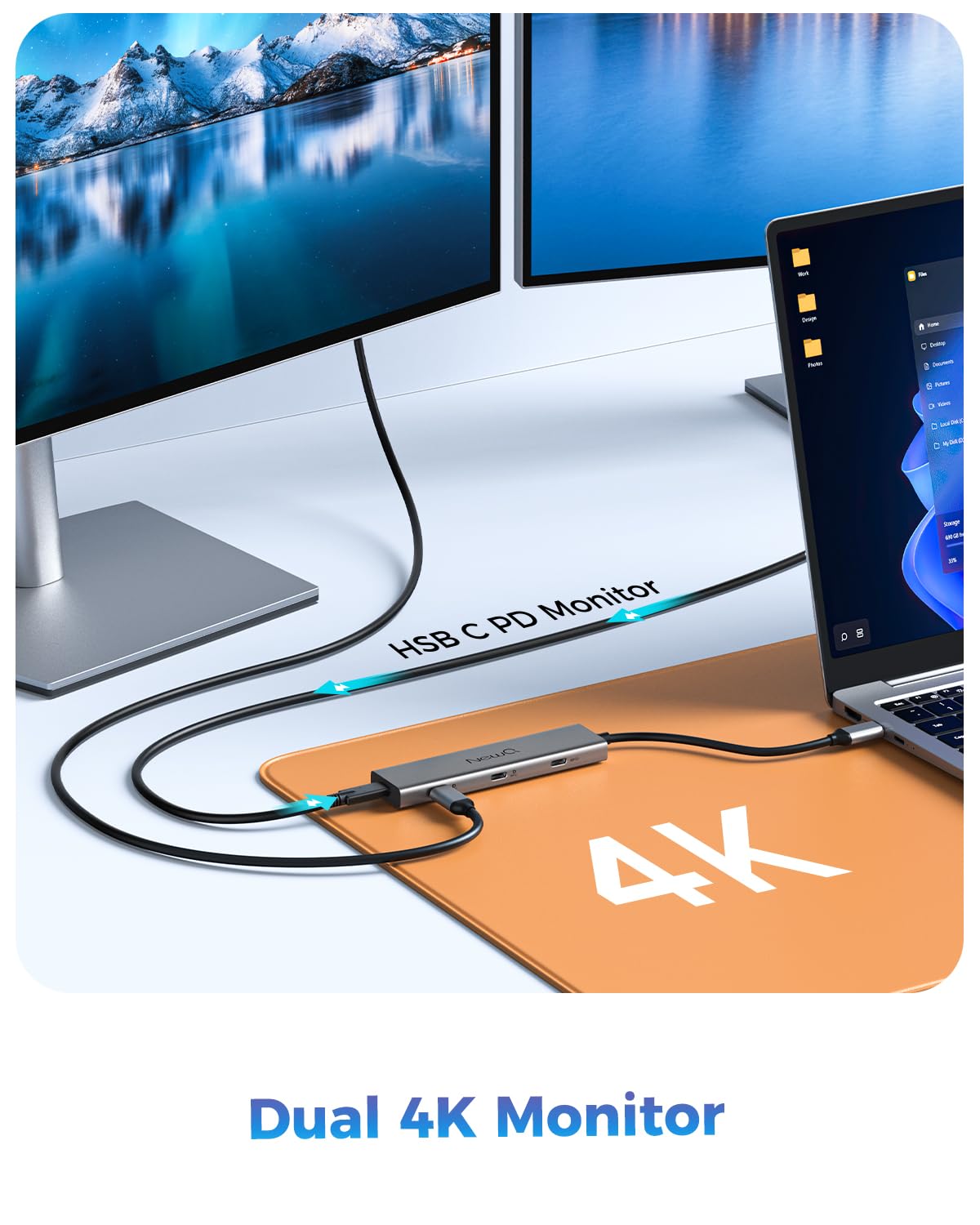 Display Hub Officeworks Dp Alt Mode Thunderbolt 4 Cable Versatile USB C Video Hub For Dual ...
