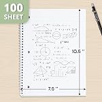 ONAVIA 1 Subject Spiral Notebook College Ruled 5 Pack, 140 Pages, Assorted | 70 Sheets, 8 x 10.5 in, 3-Hole Punched, School Notebook, Writing Notebook, Students, Study