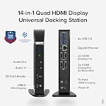 Plugable 14-in-1 USB C Docking Station | 4X HDMI Quad Dock with 100W Charging, HDMI Displays | Compatible with Windows, Thunderbolt (4X USB, 1x USB-C, Ethernet, SD Card, Audio) UD-3900C4