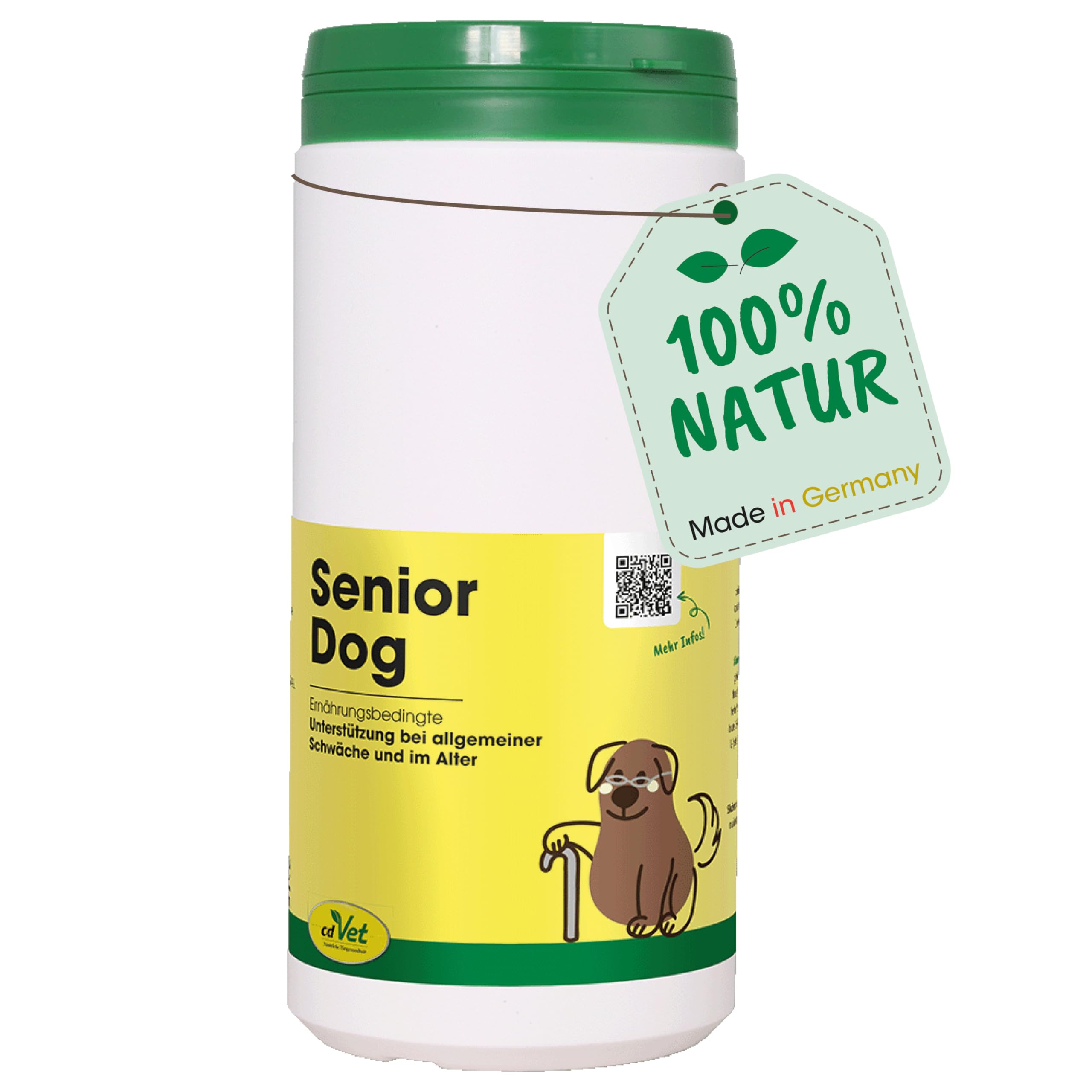 cdVet Naturprodukte Ergänzungsfuttermittel SeniorDog 600 g - Für ältere Hunde, natürliche Unterstützung mit Vitaminen und Eisen