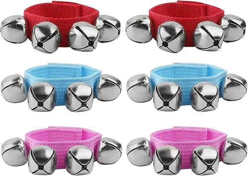 6 piezas de muñeca y campanas de ritmo musical, campanas de muñeca, campanas de pie, anillo, instrumento de percusión, juguete para niños