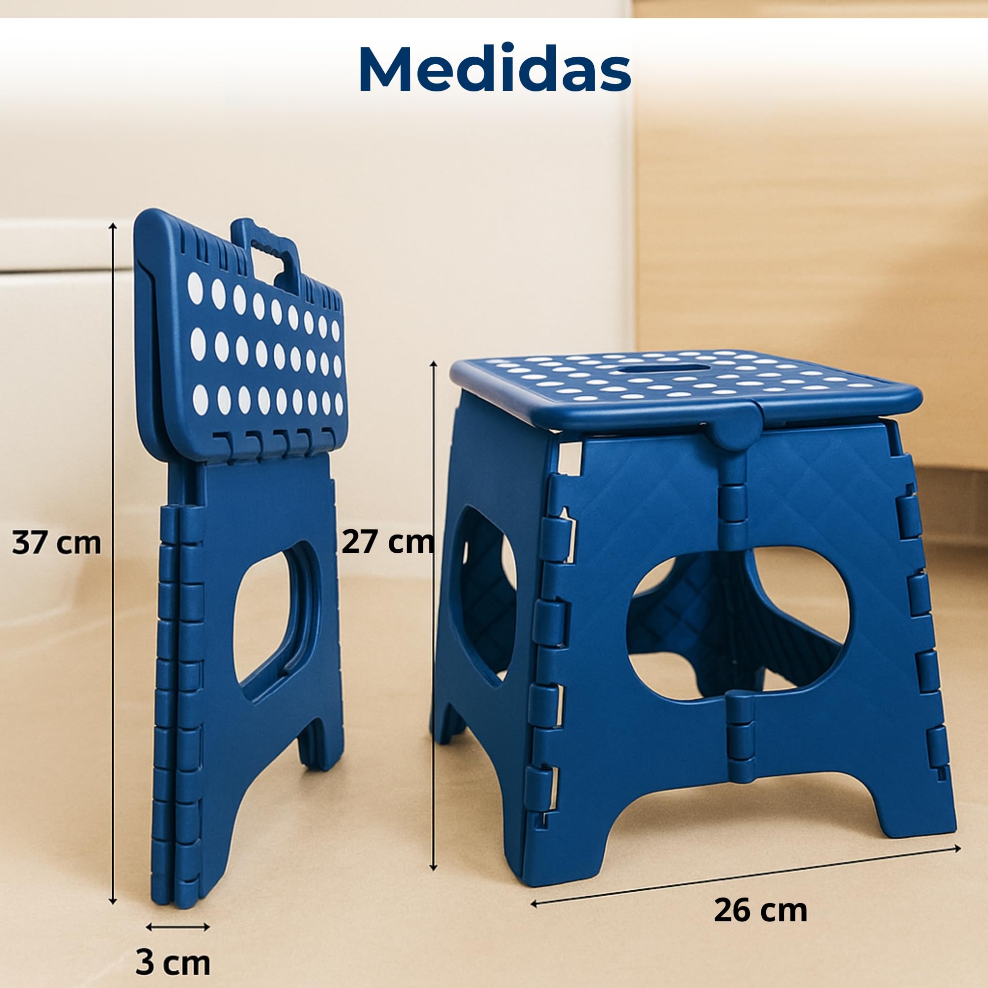 Taburete de Baño Antideslizante Plegable para Niños y Adultos, Escabel Portátil hasta 120 kg