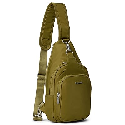 Baggallini Central Park Sling Backpack Bags Sage Twill, Nylon