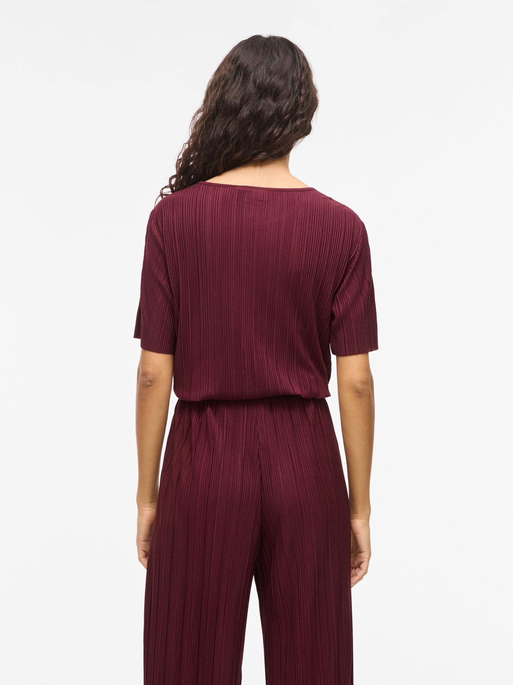 Vila Female Oberteil mit kurzen Ärmeln VIPLISA Plissierter | Short Sleeved Top