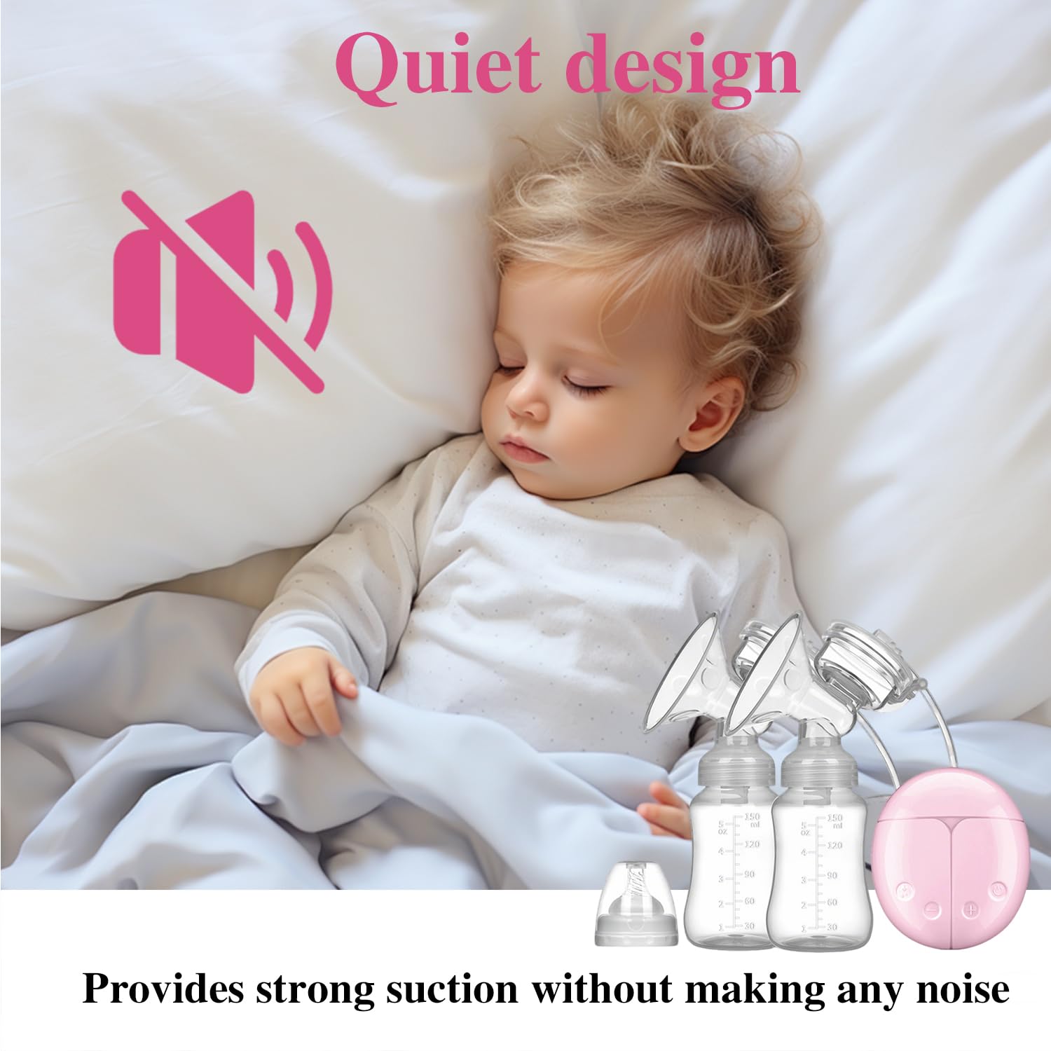 Double Electric Breast Pump Wearable Breast Pumps Portable Breastfeeding Pump 2 Modes 8 Levels Breast Milk Pump Massage Strong Suction Ultra Quiet - Image 3